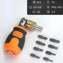 8-in-1-Mini-Ratschenschraubendreher mit Magnet – Tragbares Werkzeug