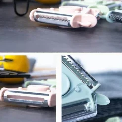 3-in-1-Rotationsschäler aus Edelstahl für Obst und Gemüse