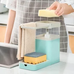 3-in-1-Seifenhalter-Abtropffläche – Multifunktionaler Küchen-Aufbewahrungs-Organizer