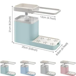 3-in-1-Seifenhalter-Abtropffläche – Multifunktionaler Küchen-Aufbewahrungs-Organizer