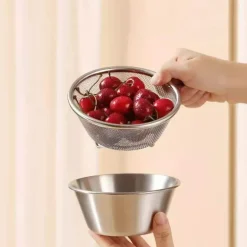2-in-1-Siebset aus Edelstahl – Küchenkochwerkzeug
