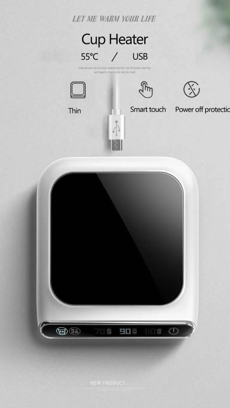 Intelligenter USB-Tassenwärmer-Untersetzer – Elegantes Kaffee-Wärme-Schreibtisch-Accessoire