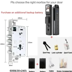 Intelligentes Fingerabdruck-Türschloss - Sicherheitsschloss mit automatischer Gesichtserkennung