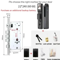 Intelligentes Fingerabdruck-Türschloss - Sicherheitsschloss mit automatischer Gesichtserkennung