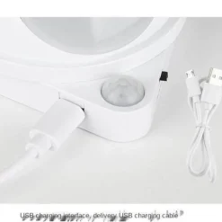 Intelligentes Nachtlicht – 360° drehbare, wiederaufladbare Lampe mit Körpersensor
