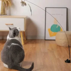 Interaktiver Katzenspielzeug-Stab mit Federn – spannendes Spielzeug für Hauskatzen