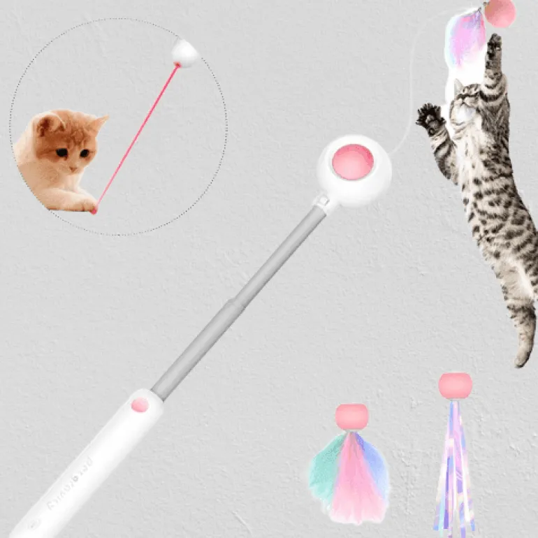 Interaktiver Katzen-Teaser-Stick – Spannendes Spaßspielzeug für Katzen