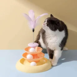 Interaktives Katzen-Drehteller-Spielzeug – Drehender Spielspaß