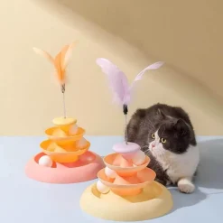 Interaktives Katzen-Drehteller-Spielzeug – Drehender Spielspaß