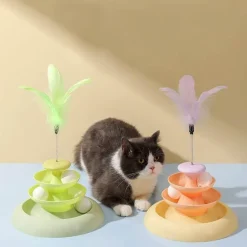 Interaktives Katzen-Drehteller-Spielzeug – Drehender Spielspaß