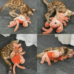 Interaktives Plüsch-Hummer-Katzenspielzeug – Schlabberspielzeug für Haustiere