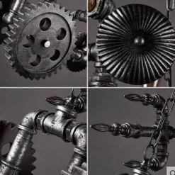 Iron Motorcycle Lamp - Modern Industrial Light Decor