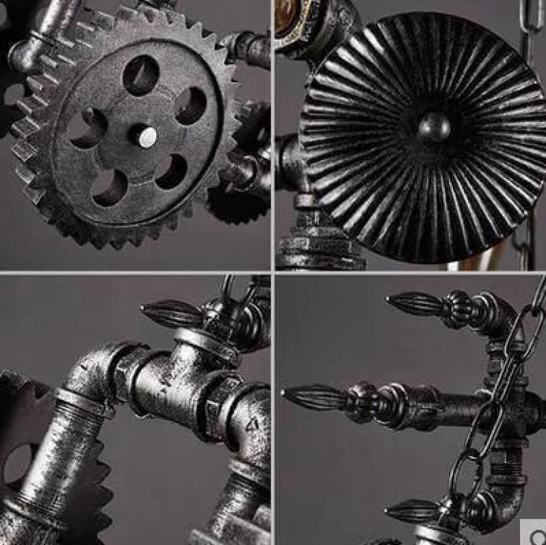 Iron Motorcycle Lamp - Modern Industrial Light Decor