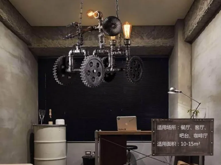 Iron Motorcycle Lamp - Modern Industrial Light Decor