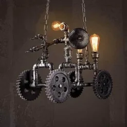 Iron Motorcycle Lamp - Modern Industrial Light Decor