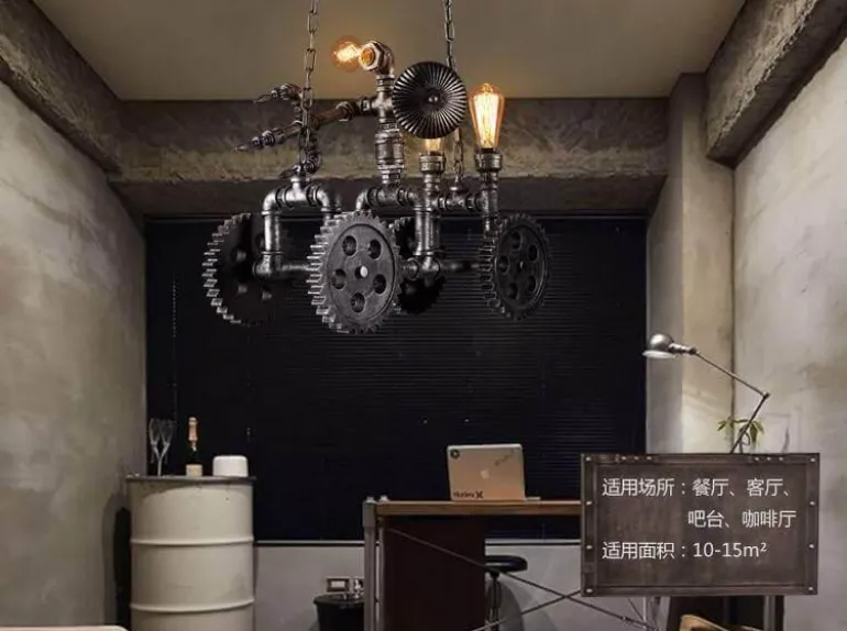Iron Motorcycle Lamp - Modern Industrial Light Decor