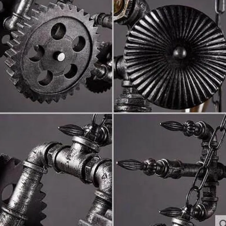 Iron Motorcycle Lamp - Modern Industrial Light Decor