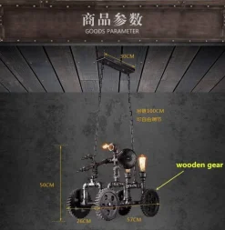 Iron Motorcycle Lamp - Modern Industrial Light Decor