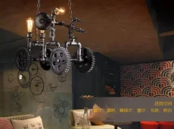 Iron Motorcycle Lamp - Modern Industrial Light Decor