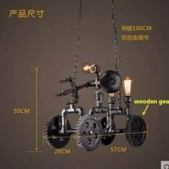 Iron Motorcycle Lamp - Modern Industrial Light Decor