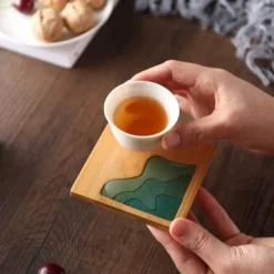 Isolierte Bambus-Untersetzer – Untersetzer mit Wasserkunst-Design