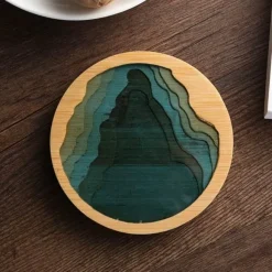 Isolierte Bambus-Untersetzer – Untersetzer mit Wasserkunst-Design