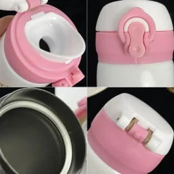 Isolierte Einhorn-Vakuumflasche, stilvolle Edelstahl-Wasserflasche mit Deckel