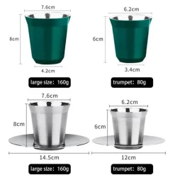 Isolierte Espressotassen aus Edelstahl – doppelwandige Kaffeebecher