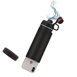 Isolierte Thermos-Wasserflasche – Reisebecher mit versteckter Tasche und Geheimfach