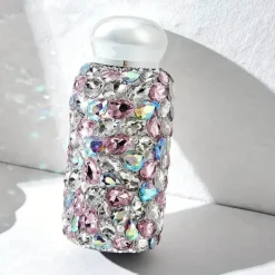 Isolierte Wasserflasche aus Kristallglas – Thermo-Getränkebehälter