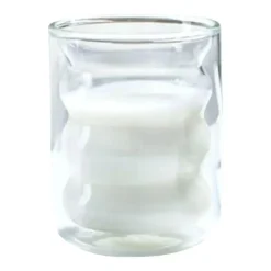 Isolierter doppelwandiger Glasbecher mit Wellendesign – transparenter, hitzebeständiger Becher