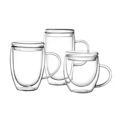 Isolierter doppelwandiger Becher mit Deckel – Bier, Whiskey, Wein, Tee, Kaffeetasse