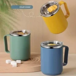 Isolierter Kaffeebecher aus Edelstahl mit Henkel – Reisebecher