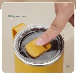 Isolierter Kaffeebecher aus Edelstahl mit Henkel – Reisebecher