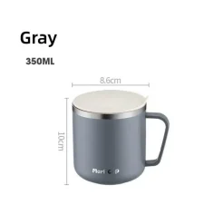 Isolierter Kaffeebecher aus Edelstahl, 350 ml, mit hitzebeständigem Deckel