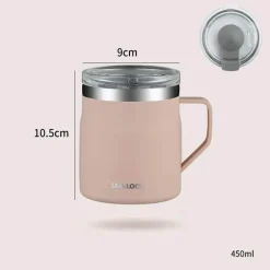 Isolierter Kaffeebecher aus Edelstahl mit Deckel, reisefreundliches Design