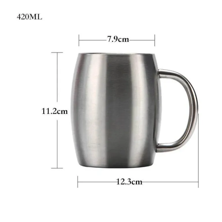 Isolierter Reisebecher aus Edelstahl – 420 ml Becher mit Deckel für das Homeoffice