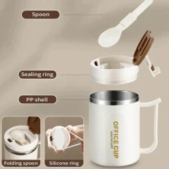 Isolierter Reisebecher aus Edelstahl mit Henkel – doppelwandiger Kaffeebecher für heiße und kalte Getränke