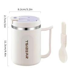 Isolierter Reisebecher aus Edelstahl mit Henkel – doppelwandiger Kaffeebecher für heiße und kalte Getränke