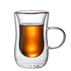 Isoliertes Teetassen-Set aus Doppelglas – 80 ml, europäisches Design