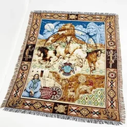 Jacquard-Sofadecke – Vielseitige Picknickmatte für den Außenbereich, Bettdecke