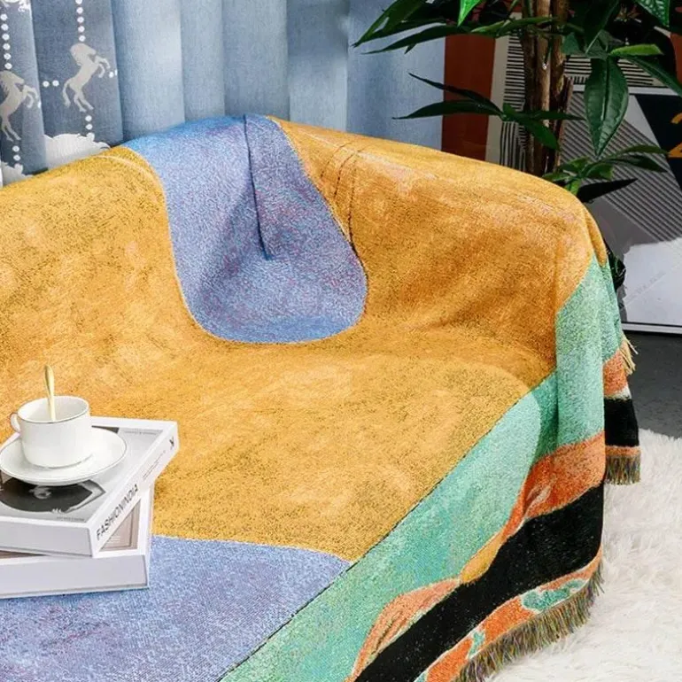 Jacquard-Wandteppichdecke – dekorative gewebte Überwurfdecke