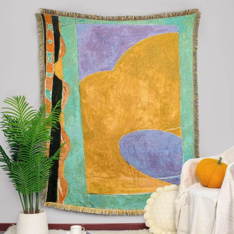 Jacquard-Wandteppichdecke – dekorative gewebte Überwurfdecke