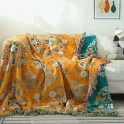 Japanische Baumwoll-Überwurfdecke - Doppelseitiger Sofabezug Tagesdecke