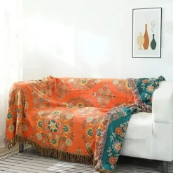 Japanische Baumwoll-Überwurfdecke - Doppelseitiger Sofabezug Tagesdecke