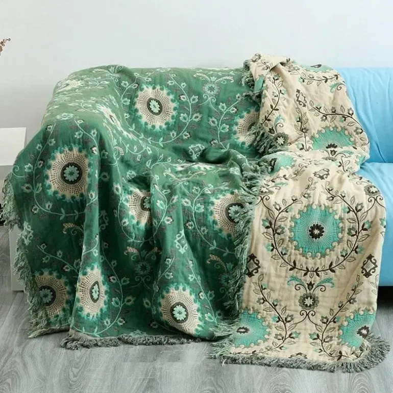 Japanische Baumwolldecke – weicher Sofaüberwurf
