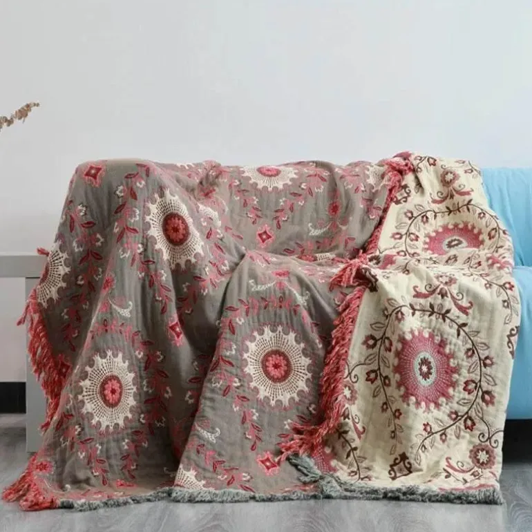 Japanische Baumwolldecke – weicher Sofaüberwurf