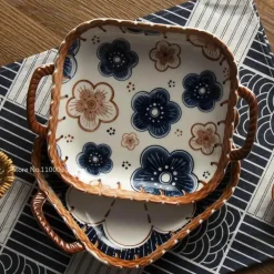 Japanische Keramik-Backschüssel mit Griff – Mikrowellengeeignete Nudelschale, 1 Stück