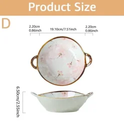 Japanische Keramik-Nudelschüssel mit Griff, 75-Zoll-Suppenschüssel für Ramen-Warmgerichte