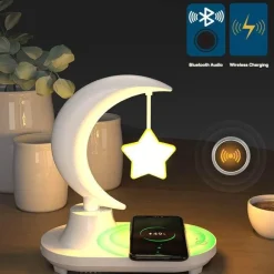 Kabellose Ladenachtlampe – Mondstern-Design